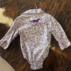 Cowgirl Hardware Purple Paisley Kids One Piece 18 months. Worn maybe once.